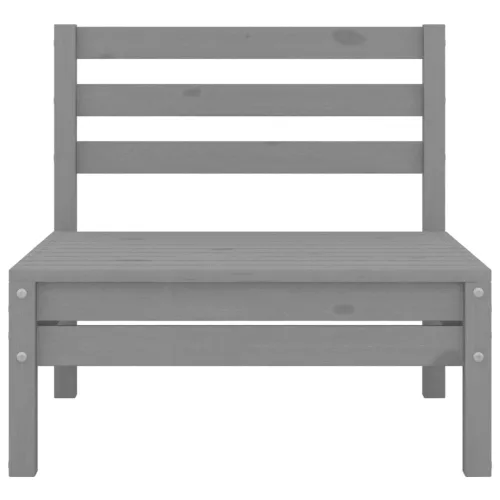  kétszemélyes szürke tömör fenyőfa kerti kanapé