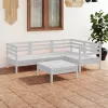  5 részes fehér tömör fenyőfa kerti ülőgarnitúra