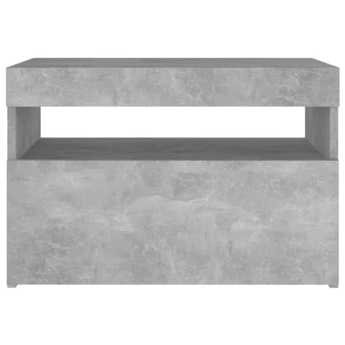  2 db betonszürke éjjeliszekrény LED-lámpákkal 60 x 35 x 40 cm