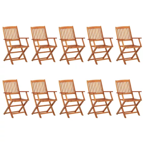  11 részes tömör akácfa kerti étkezőgarnitúra 220x90x75 cm