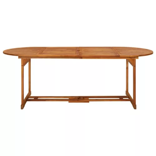  11 részes tömör akácfa kerti étkezőgarnitúra 220x90x75 cm