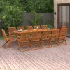  13 részes tömör akácfa kerti étkezőgarnitúra 280x90x75 cm