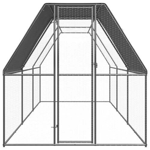  kültéri horganyzott acél tyúkól 2 x 6 x 2 m