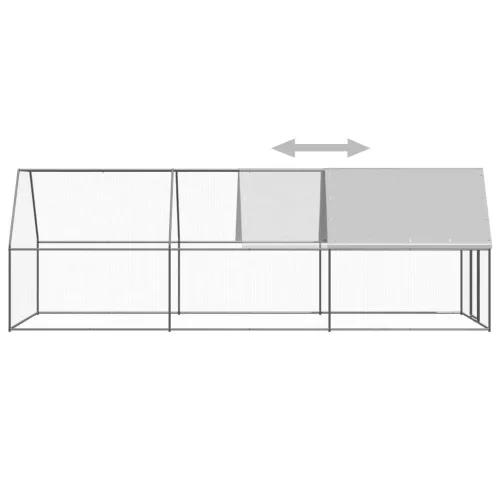  kültéri horganyzott acél tyúkól 2 x 6 x 2 m