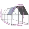  kültéri horganyzott acél tyúkól 2 x 6 x 2 m