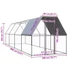  kültéri horganyzott acél tyúkól 2 x 8 x 2 m