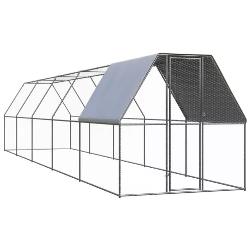  kültéri horganyzott acél tyúkól 2 x 10 x 2 m