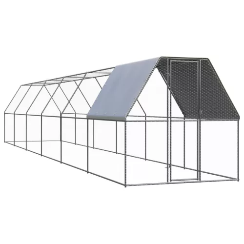 kültéri horganyzott acél tyúkól 2 x 12 x 2 m