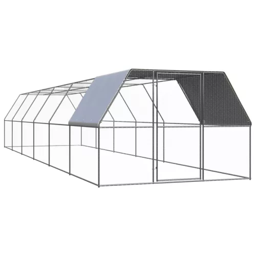  kültéri horganyzott acél tyúkól 3 x 12 x 2 m