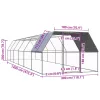  kültéri horganyzott acél tyúkól 3 x 12 x 2 m