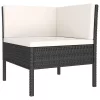 5 részes fekete polyrattan kerti ülőgarnitúra párnákkal