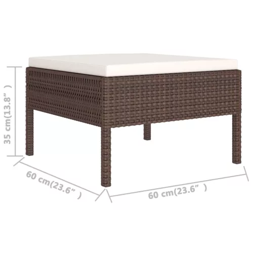  8 részes barna polyrattan kerti ülőgarnitúra párnákkal
