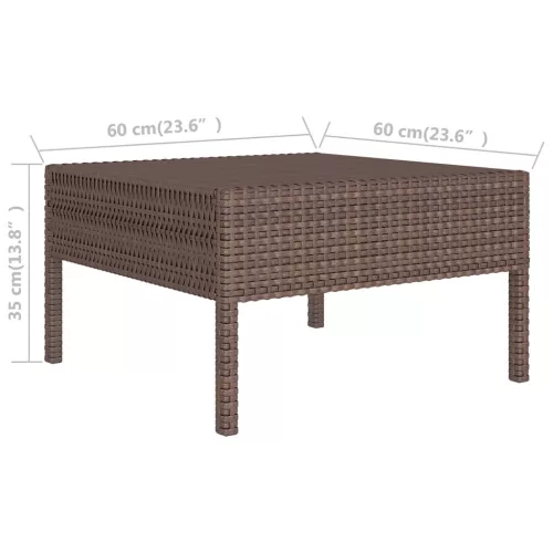  8 részes barna polyrattan kerti ülőgarnitúra párnákkal