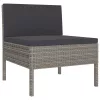  9 részes szürke polyrattan kerti ülőgarnitúra párnákkal
