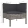  9 részes szürke polyrattan kerti ülőgarnitúra párnákkal
