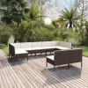  9 részes barna polyrattan kerti ülőgarnitúra párnákkal