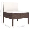  9 részes barna polyrattan kerti ülőgarnitúra párnákkal