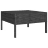  11 részes fekete polyrattan kerti ülőgarnitúra párnákkal