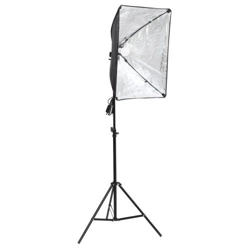  fotóstúdió-felszerelés softbox lámpával és háttérrel