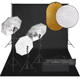    fotóstúdiószett lámpákkal, háttérrel és reflektorral