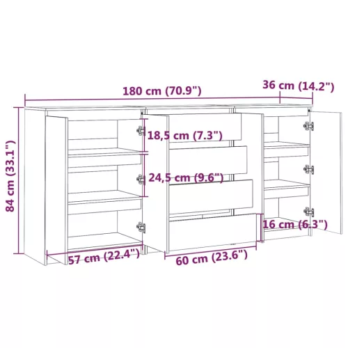  3 db fehér tömör fenyőfa kisszekrény