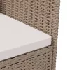  3 részes bézs polyrattan kültéri étkezőszett párnákkal