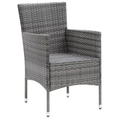  5 részes szürke polyrattan kerti étkezőgarnitúra párnákkal