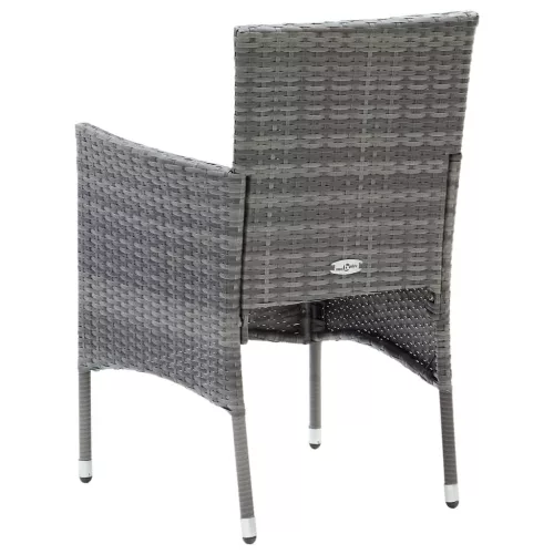  5 részes szürke polyrattan kerti étkezőgarnitúra párnákkal