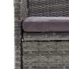  5 részes szürke polyrattan kerti étkezőgarnitúra párnákkal