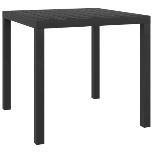  5 részes fekete polyrattan kerti étkezőgarnitúra párnákkal