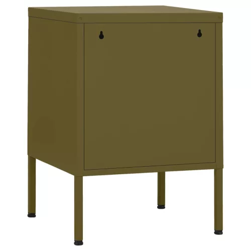  2 db olívazöld acél éjjeliszekrény 35 x 35 x 51 cm