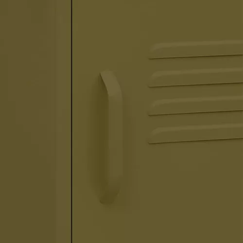  2 db olívazöld acél éjjeliszekrény 35 x 35 x 51 cm