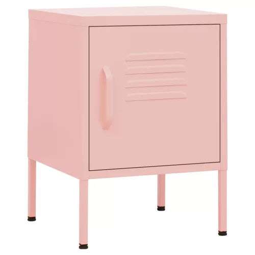  2 db rózsaszín acél éjjeliszekrény 35 x 35 x 51 cm