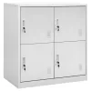  2 db világosszürke acél zárható szekrény 90 x 45 x 92,5 cm 