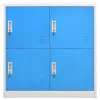  2 db világosszürke-kék acél zárható szekrény 90 x 45 x 92,5 cm 