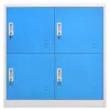  5 db világosszürke-kék acél zárható szekrény 90 x 45 x 92,5 cm 