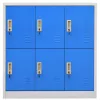 5 db világosszürke-kék acél zárható szekrény 90 x 45 x 92,5 cm