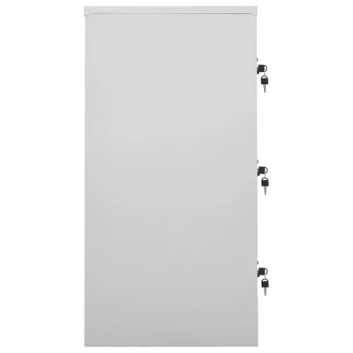  2 db világosszürke acél zárható szekrény 90 x 45 x 92,5 cm