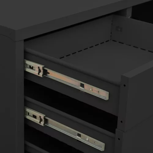  antracitszürke acél irodai szekrény ültetőládával 90x40x125 cm