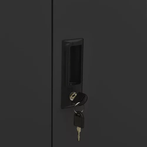  antracitszürke acél irodai szekrény ültetőládával 90x40x125 cm