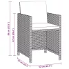  3 részes barna polyrattan kerti étkezőgarnitúra párnákkal