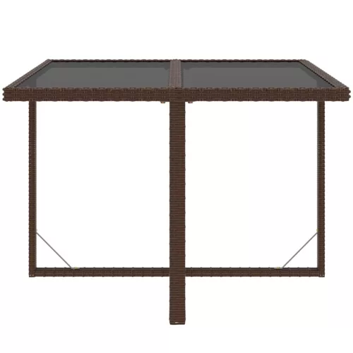  5 részes barna polyrattan kerti étkezőgarnitúra párnákkal