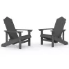  2 db antracitszürke HDPE kerti adirondack szék