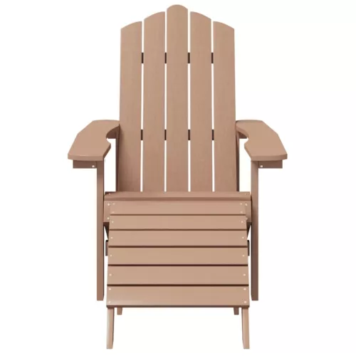  2 db barna HDPE kerti adirondack szék lábtartóval