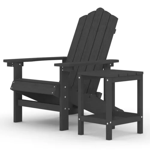  antracitszürke HDPE kerti adirondack szék asztallal