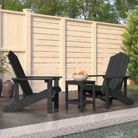  antracitszürke HDPE kerti adirondack székek asztallal