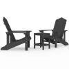  antracitszürke HDPE kerti adirondack székek asztallal