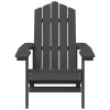  antracitszürke HDPE kerti adirondack székek asztallal