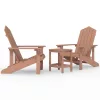  barna HDPE kerti adirondack székek asztallal