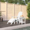  fehér HDPE kerti adirondack szék lábtartóval és asztallal